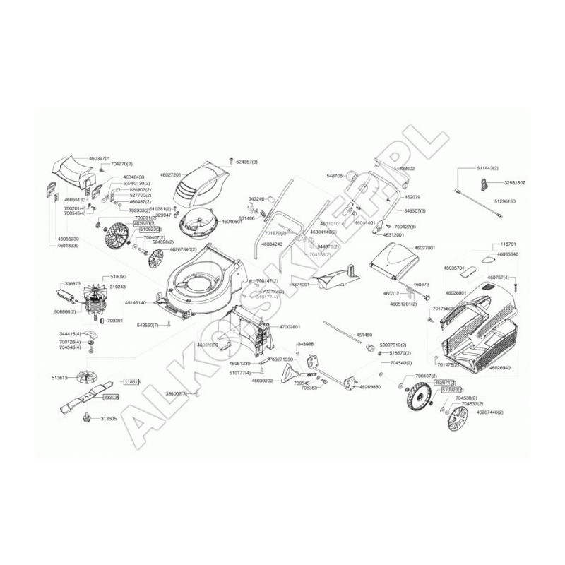 Fan + Hub Mot.1600 Cn 470181 ORIGINAL AL-KO Fan + Hub Mot.1600 Cn 470181 ORIGINAL AL-KO