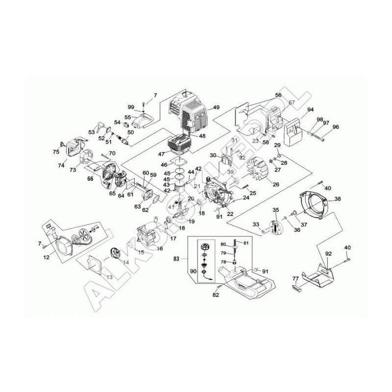 Cylindre MS 4300 B 412524 ORIGINAL AL-KO