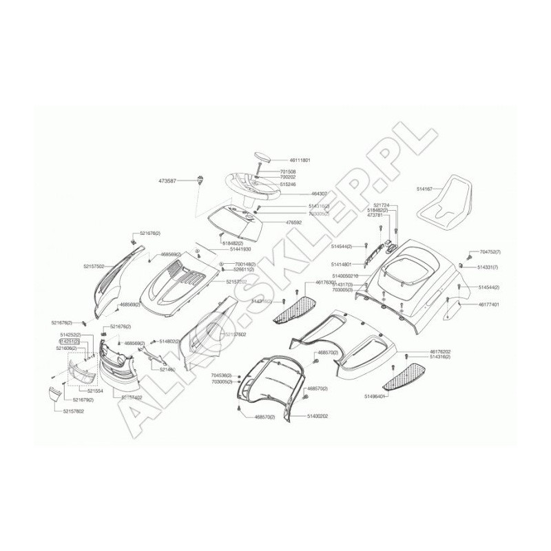 Cofano Anteriore Part. Dx 52157502 ORIGINALE AL-KO