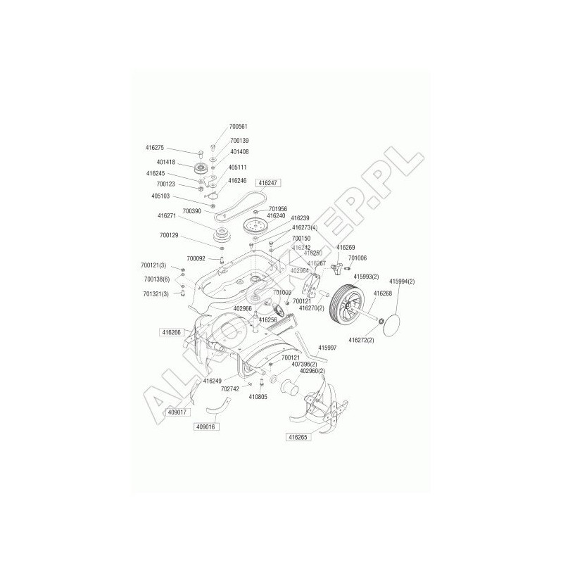 Original AL-KO Mh350 402966 shaft