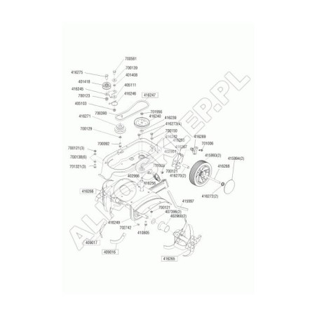 Arbre d'origine AL-KO Mh350 402966 | Newgardenstore.eu