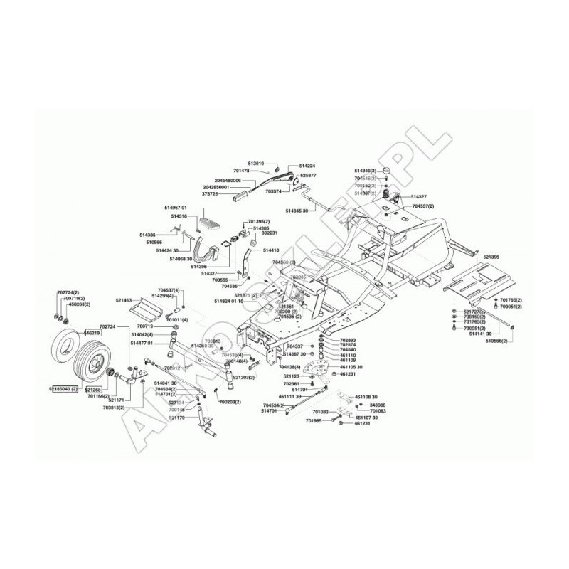 Levier de régulation de coupe AL-KO ORIGINAL 514224