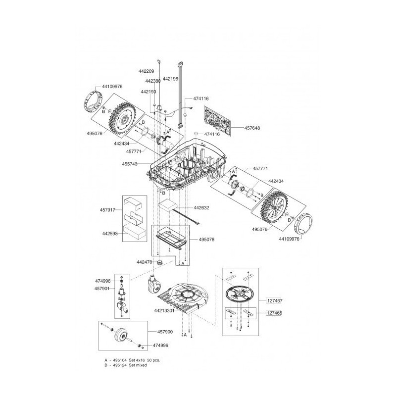 Moteur de roue AL-KO R300/450/500/700 d'origine 457739 Moteur de roue AL-KO R300/450/500/700 d'origine 457739