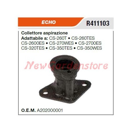 ECHO Ansaugkrümmer für Kettensäge CS-260T CS-260TES R411103 | Newgardenstore.eu