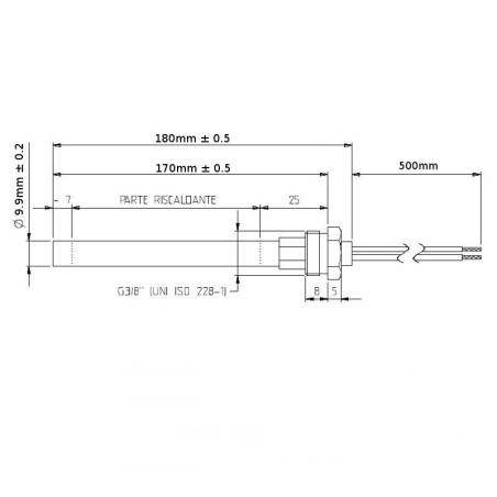 RESISTANCE 9.9x170mm 300W RAC.3/8" China