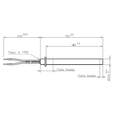 RESISTANCE 9.9x145mm 250W WITH FLANGE