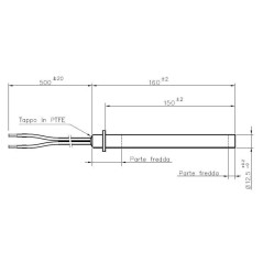 RESISTENZA 12,5x150mm 350W C/FLANGIA Cin