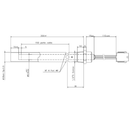 RESISTENZA 9,9x175mm 350W CON TUBO