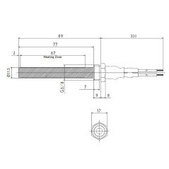 CERAMIC RESISTOR 11.5x94mm 300W ERM.3/8"