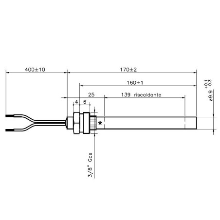RESISTANCE 9.9x160mm 320W CONNECTION 3/8"