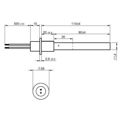 QUARTZ RESISTOR 11.4x4x110mm 330W FLANGE | Newgardenstore.eu