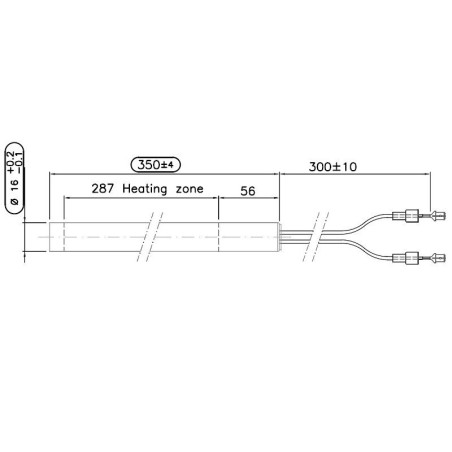 Widerstand 16x350mm 1000W
