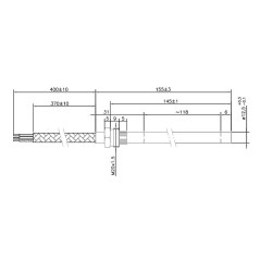 Widerstand 12,5 x 145 mm, 300 W, Anschluss 1/2"