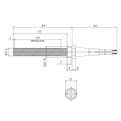KERAMIKWIDERSTAND 11,5 x 94 mm 330 W FÜR 3/8"