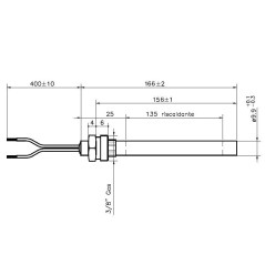 RÉSISTANCE 9,9 x 156 mm 250 W CONNEXION 3/8" | Newgardenstore.eu