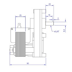 MELLOR FB1171 1,5 U/min AL.9 Getriebemotor