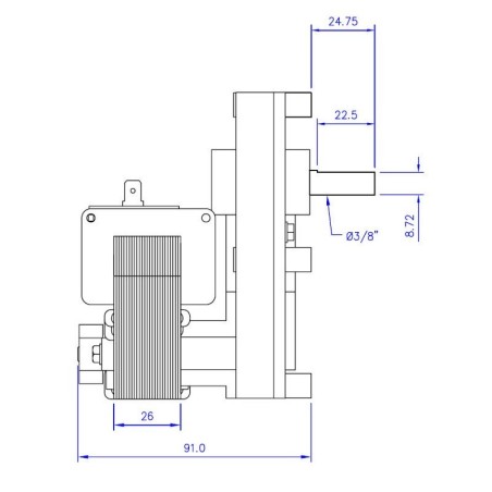 MOTORREDUCTOR MELLOR FB1397 2rpm H25 AL.