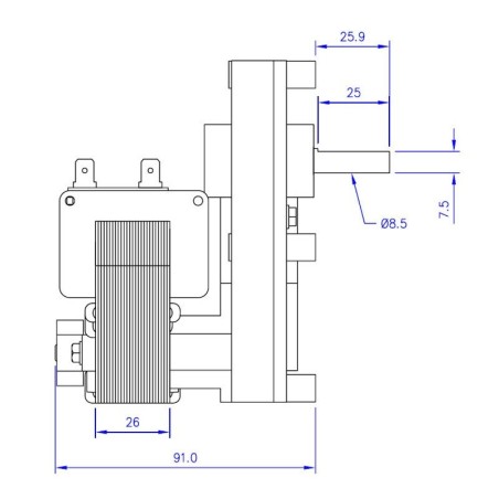 MELLOR FB1187 Getriebemotor 2 U/min AL.8,5m
