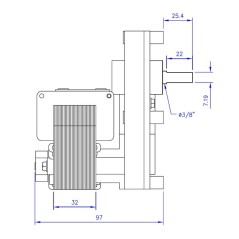 MOTORREDUCTOR MELLOR FB1255 4rpm AL.9,5m