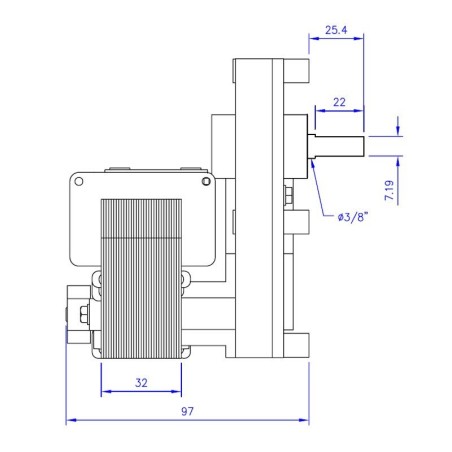 MOTORREDUCTOR MELLOR FB1255 4rpm AL.9,5m