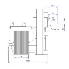 Moteur à engrenages MELLOR FB1137 4,75 tr/min AL.8 | Newgardenstore.eu