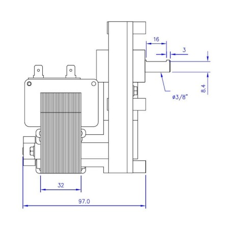 MELLOR FB1218 GEAR MOTOR 3rpm AL.9,5m