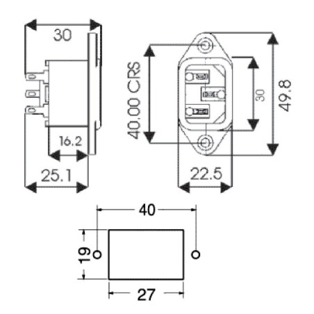 THREE-POLE PANEL SOCKET
