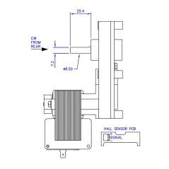 Moteur à engrenages MELLOR FB1285 3 tr/min avec encodeur | Newgardenstore.eu