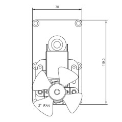Moteur à engrenages MELLOR FB1390 25 tr/min AL.9,5 | Newgardenstore.eu
