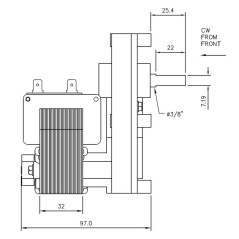 MOTORREDUCTOR MELLOR FB1407 3rpm AL.9,5m