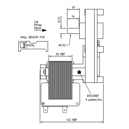 MOTORREDUCTOR MELLOR FB1365 4rpm AL.9,5m