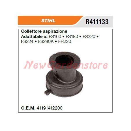 STIHL FS160 180 220 224 280K brushcutter intake manifold R411133 | Newgardenstore.eu