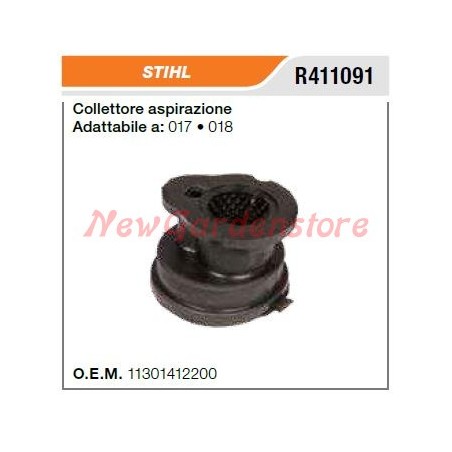 Collecteur d'admission STIHL pour tronçonneuse 017 018 R411091 | Newgardenstore.eu