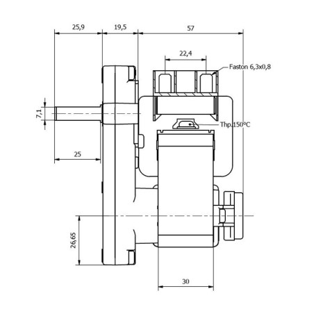 MOTORREDUCTOR KENTA K9115058 2 rpm 9,5 mm