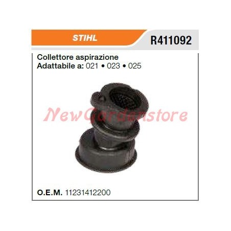 STIHL chainsaw intake manifold 021 023 025 R411092 | Newgardenstore.eu
