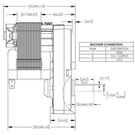 MERKLE KORFF GEAR MOTOR 3.5rpm 9.5mm