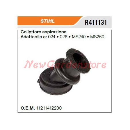 Colector de admisión motosierra STIHL 024 026 MS240 MS260 R411131 | Newgardenstore.eu