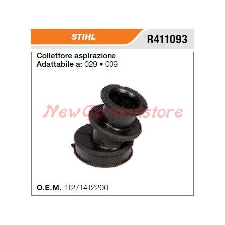 Collecteur d'admission STIHL pour tronçonneuse 029 039 R411093 | Newgardenstore.eu