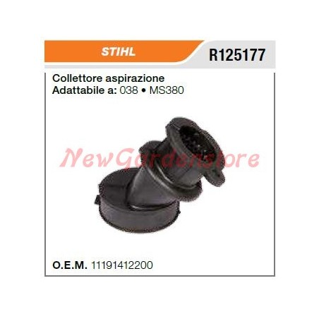 STIHL chainsaw intake manifold 038 MS380 R125177 | Newgardenstore.eu