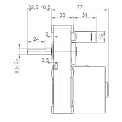 IPC GEAR MOTOR 2rpm 8.5mm SHAFT 25Nm | Newgardenstore.eu