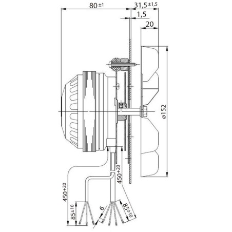 EXTRACTOR EBM R2E150-AN91 Ventilador de 150 mm