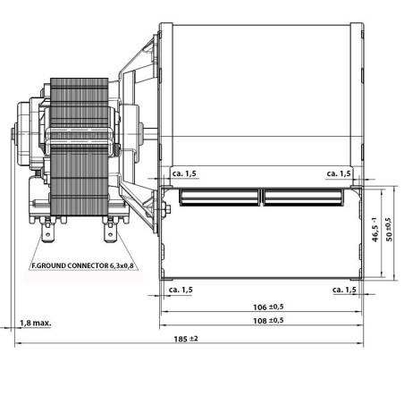 EBM RLD76 58W CENTRIFUGAL FAN