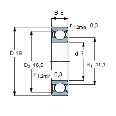 Roulement à billes SKF 607ZZ 7x19x6 mm