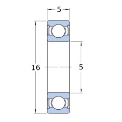 Roulement à billes SKF 625ZZ 5x16x5 mm