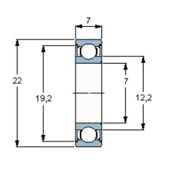 SKF 627ZZ 7x22x7mm Ball Bearing