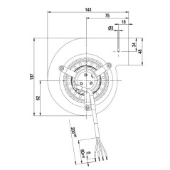 Ventilateur centrifuge EBM D2E097CH8502