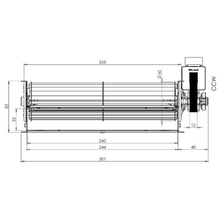 TRIAL 240 TAS24B-026 TANGENTIAL FAN