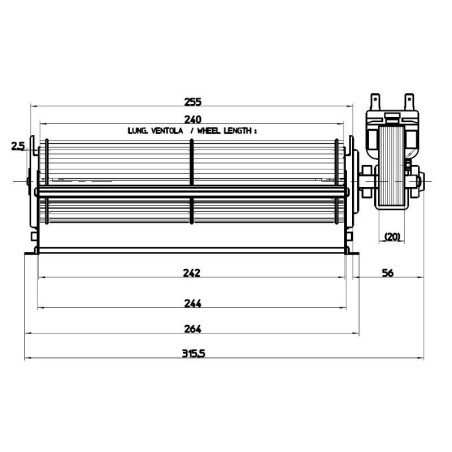 Ventilateur tangentiel TGA65/1 240/20 180600