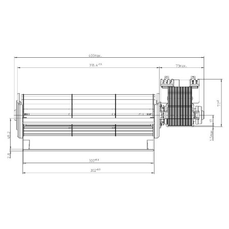 Ventilateur tangentiel EBM QLN65/3000 3038