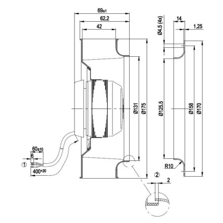RADIAL FAN EBM R2S175 AB56-01